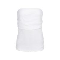 ZARA【100%棉】女式纯色一字肩时髦气质微弹收腰显瘦木耳下摆T恤衫