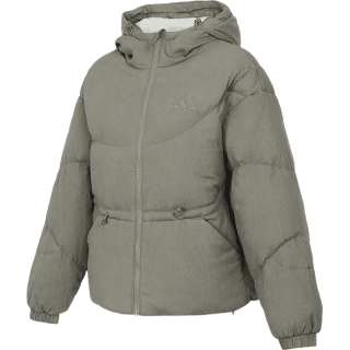 adidas 男冬季常规款鸭绒600蓬卵石灰连帽羽绒服  JG5931 M