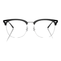 Ray-Ban 雷朋 RayBan）光学镜架方形黑框半框近视眼镜框0RX7318D 黑色配银色2000  尺寸54