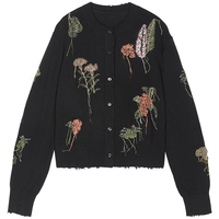 JNBY/江南布衣【东方非遗】25秋毛针织衫花纹长袖开襟5P8311090 001/本黑 L