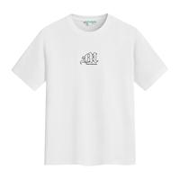 马克华菲 短袖T恤男2024春夏圆领纯色印花休闲百搭潮流时尚t恤 801米白 L