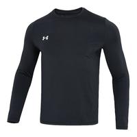 安德玛(UNDERARMOUR)官网旗舰男装 2023春季新款快干健身运动服透气圆领男士长袖T恤男 22600307-001/主图款/速干 S