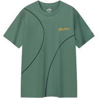 XTEP特步短袖男上衣针织衫T春夏休闲篮球运动户外训练透气 竹茎绿 L