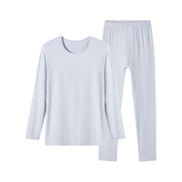 都市丽人 COSMO LADY秋季保暖内衣女士打底无痕发热秋衣秋裤套装秋 云灰 L