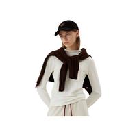 ELAND衣恋长袖T恤女半高领弹力修身舒适打底衫2024秋季 象牙白/白色(39)Ivory L/170