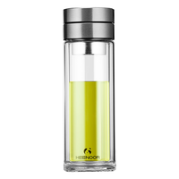 希诺（HEENOOR）茶水分离器泡茶玻璃杯单层加厚男士水杯子大容量茶仓杯可定制印字 大