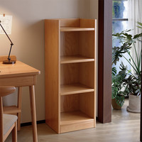 左度书架立式落地书柜储物柜一体靠墙置物架客厅转角收纳架窄缝架子 【全背板款】三层橡木色