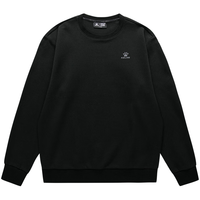 卡尔美（KELME）卫衣男加绒加厚通勤百搭套头衫女圆领上衣 玛瑙黑 L