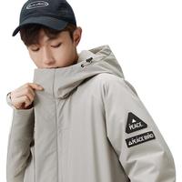 太平鸟男装 鹅绒羽绒服时尚连帽可拆卸毛领中长款外套B1ACC4627