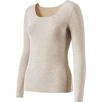 羊毛蚕丝自发热保暖上装女加绒加厚德绒无痕打底衫上衣内衣冬秋衣