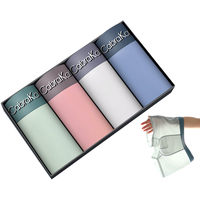 CabraKalani男士内裤男莫代尔平角抗菌中腰冰丝四角男生运动大码男式裤头裤衩 A1CK品牌专柜无痕冰丝款绿蓝蓝粉 L (90-110斤)