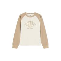 Gap 盖璞 女装2024春季新款logo撞色拼接插肩袖圆领长袖T恤上衣496389 米色 175/92A(XL) 亚洲尺码