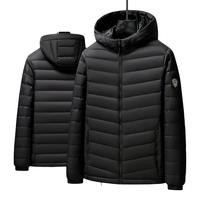 猫人轻薄羽绒服男秋冬季外套保暖上衣休闲户外宽松面包服 黑色 2XL