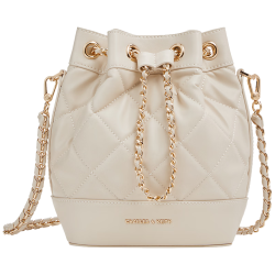 CHARLES & KEITH CHARLES&KEITH24夏绗缝菱格链条水桶包双肩包女CK2-10701506 Beige米色 M