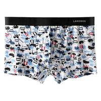 浪莎男士内裤男平角裤抑菌薄款四角潮流印花宽松透气男生短裤衩 XL XL(120-140斤)