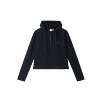 Gap女装2024初秋刺绣logo纽扣抽绳连帽卫衣简约女友T639170 黑色 165/84A(M) 亚洲尺码