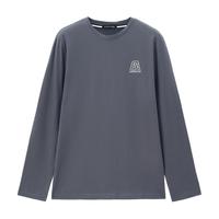 佐丹奴长袖T恤男秋冬纯棉品牌刺绣卫衣布圆领上衣男01024783