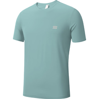 HLA海澜之家短袖T恤25新运动三体联名系列凉感短袖男夏HNTBW2J111A 蓝绿EU M 170/88A 125~136斤