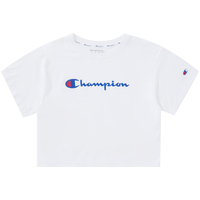  Champion2023早春新款胶印草写LOGO圆领T恤短袖女 白色 S