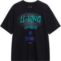 LI-NING 李宁 短袖T恤男女同款2024运动生活系列圆领春季印花