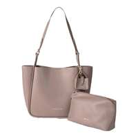 NAUTICA诺帝卡女士水桶包斜挎单肩手提包百搭实用斜挎大容量包 栗灰色