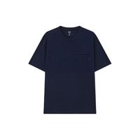 Gap 盖璞 男女士针梭织拼接短袖T恤宽松简约百搭上衣 464123 海军蓝 S