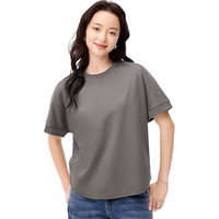 全棉时代女士25年凉感百搭水光棉T恤 灰色  L (165) 