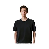 GXG男装 多色撞色领口年轻时尚圆领短袖T恤 24秋季G24X443121 黑色 170/M