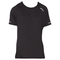 2XU Aero系列 短袖t恤男宽松休闲圆领运动夏季跑步速干透气吸汗上衣 黑/银反光 L