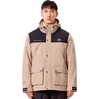 伯希和（Pelliot）冲锋衣男女三合一防风雨硬壳冬季登山外套12340130黄色M 沙皇卡其+曜石黑【男女同款】