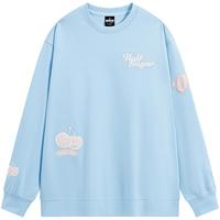 XTEP特步套头卫衣女春季圆领卫衣保暖内搭976128920024 碧空蓝 2XL