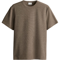 H&M2024夏季男装时尚休闲百搭标准版型华夫格T恤1249530 深米色 180/116