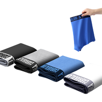 CabraKalani男士内裤男莫代尔运动四角平角宽松大码男生中腰冰丝男式裤头裤衩 A8CK品牌专柜黑灰白蓝纯棉款 XL(110-135斤)