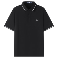 Navigare意大利小帆船男凉感抑菌防螨简约短袖POLO衫1325525561 黑 L 暗夜黑