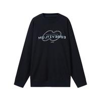 迪卡侬SPW运动卫衣秋季男女宽松落肩上衣印花基础圆领卫衣SAX3