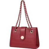 薇妮 VINEY 牛皮包包女包红色新娘结婚包大容量腋下链条包轻奢单肩包时尚斜挎包