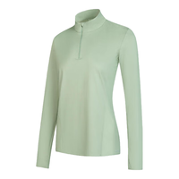 迪卡侬女士运动速干衣秋季打底长袖跑步户外T恤抹茶绿-4594080 M