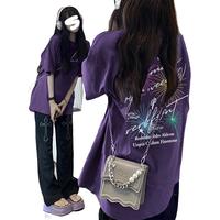 NR真维斯美式高街纯棉短袖T恤女夏季嘻哈宽松百搭重磅上衣潮