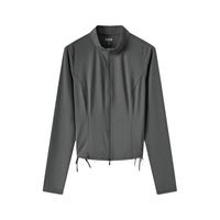 森马（Semir）防晒衣女UPF100+户外短款修身连帽上衣2024夏凉感轻量化外套 【户外防晒】-灰20845-立领 150/76A/XS