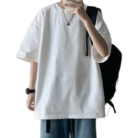 Foss Phil重磅短袖t恤男士夏季纯棉宽松半袖体恤男装打底衫A2600白色2XL