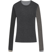 JNBY/江南布衣25冬毛针织衫拼色修身套头5P0311250 066/灰杂色系 S