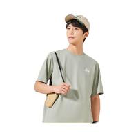 鸿星尔克T恤男24年春夏宽松休闲透气圆领短袖上衣男51224202043 溯溪绿 2XL