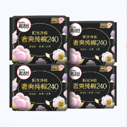 kotex 高洁丝 日用臻选天然阳光奢爽纯棉卫生巾 240mm*8片*4包