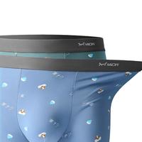 猫人男士内裤纯棉四角短裤头男生宽松运动青少年无痕大码平角裤衩 4885|纯棉抗菌|本命年60S|4条装|净色两条+动物满印+圣诞星星 170/L