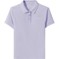 CAMEL 骆驼 运动短袖女宽松休闲T恤简约POLO衫 C45225L2004-1 粉紫 XL