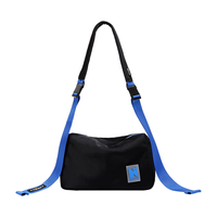NOXXON斜挎单肩包休闲百搭上班通勤男女潮流小方包出行旅游包520 蓝配黑