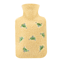 乐雪儿注水式橡胶热水袋冲水暖水袋女防爆热敷暖手宝宝布套暖宫痛经 2709黄色-1700ML