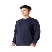 迪卡侬（DECATHLON）保暖运动衫男士磨毛运动上衣秋季服圆领瑜伽服 砚青色 M