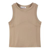 纯欲辣妹风T恤女夏季圆领纯色休闲百搭显瘦无袖外穿上衣