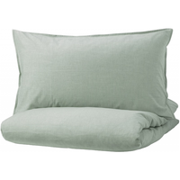 宜家 BERGPALM贝利帕姆全棉三件套舍加厚床上用品套件 绿色/条纹 被套和2个枕套2x2.3m